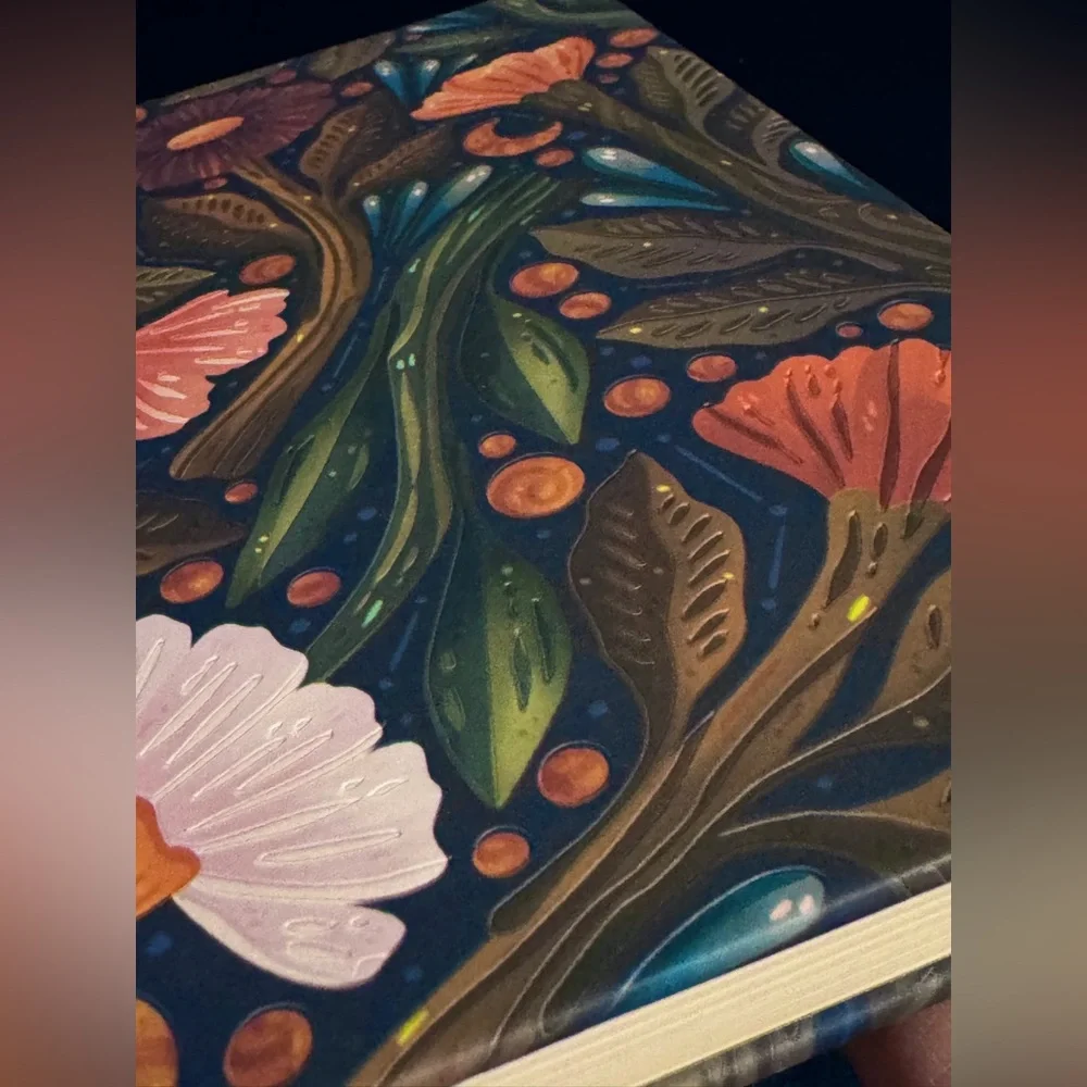 Denik Nightsky Floral Debossed Journal Notebook - faux leather luxury soft touch